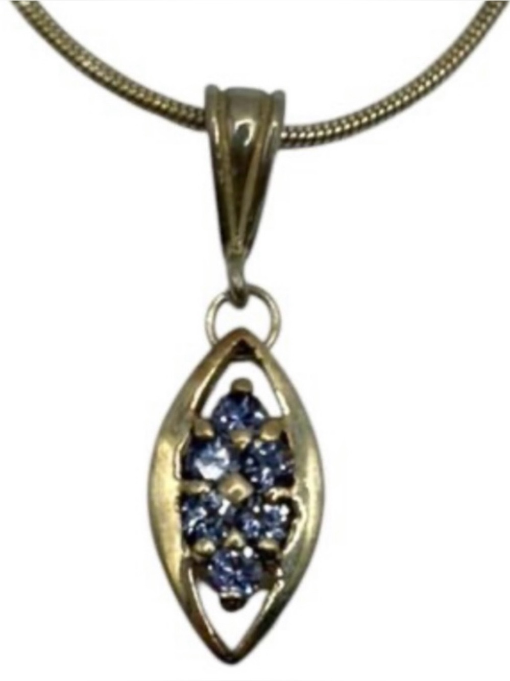Vintage Italian Amethyst Sterling Pendant w Sterling Round Chain Necklace 16”
